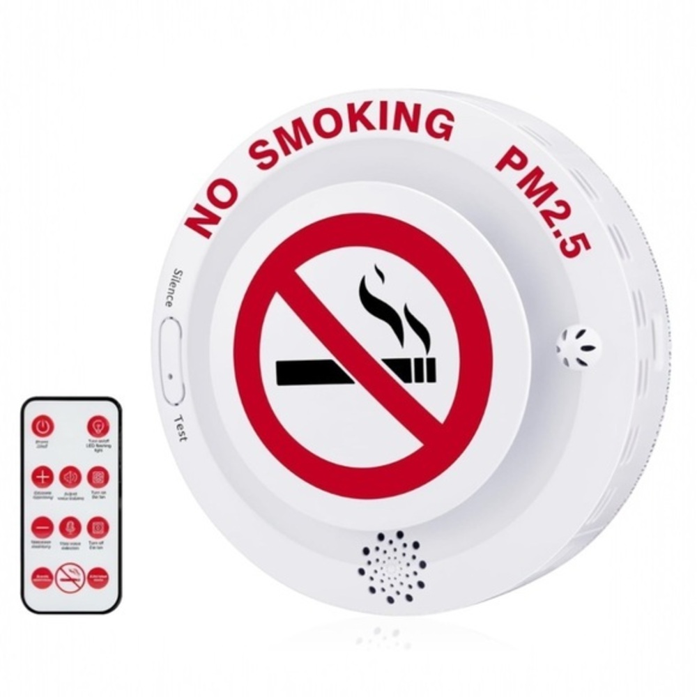 Smart 2in1 Air Quality Monitor & Cigarette Detector with Remote Control